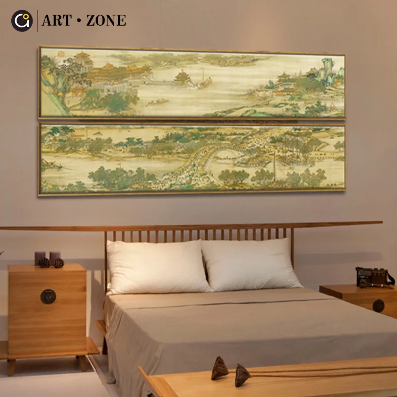 Preise KUNST ZONE Retro Landschaft Leinwand Malerei Chinesischen Wand Kunst Malerei Wohnzimmer Studie Zimmer Bild Hause Dekorative Kein Rahmen