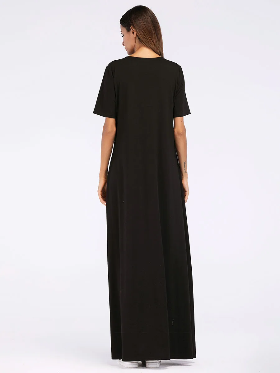 Элегантное мусульманское Черное макси платье абайя с кисточками длинная юбка свободное Кимоно длинное платье Рамадан Ближний Восток Арабская Исламская одежда