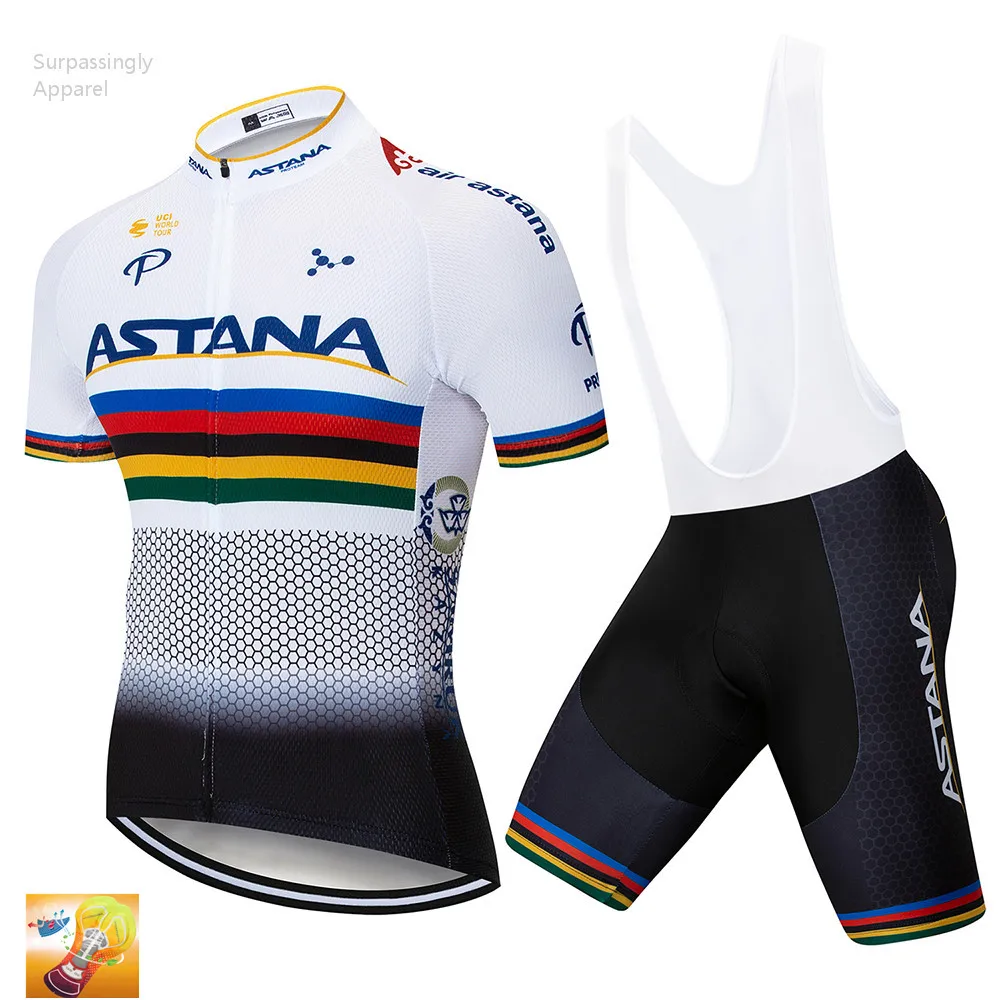 

2019 White Pro ASTANA Cycling Jersey 16D Gel Pad Bike Shorts Set Ropa Ciclismo Quick Dry Racing Team Bicycling Maillots Culotte
