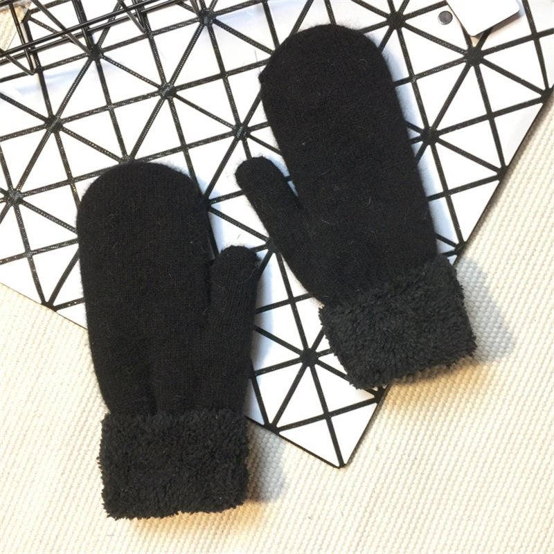 Женские Зимние перчатки без пальцев, вязаная, шерстяная, тёплая варежки перчатки перчатка DIY Карамельный цвет