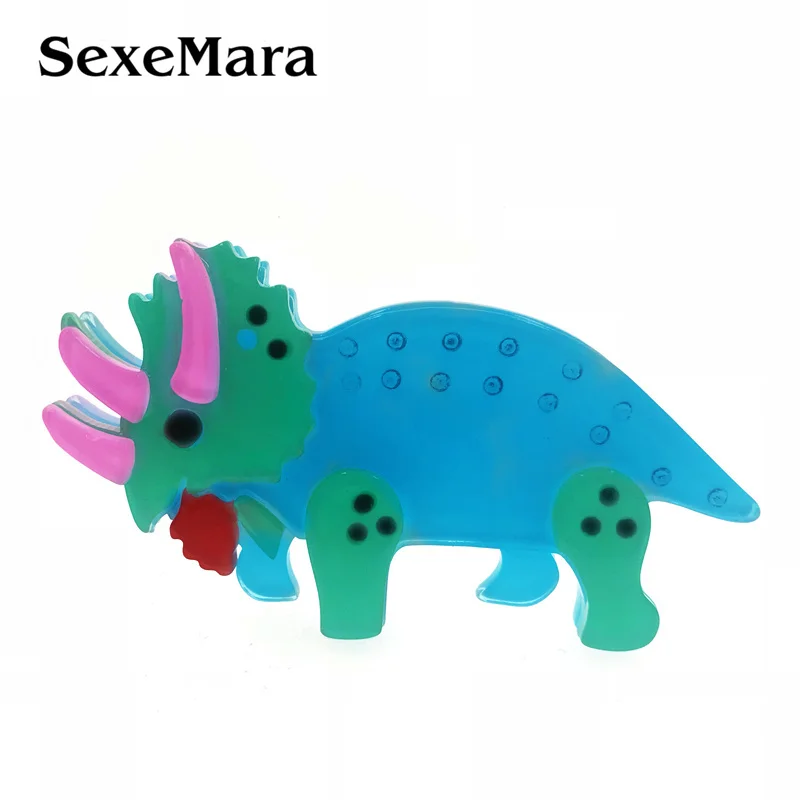 SexeMara/акриловая брошь с динозавром Симпатичные Трицератопс динозавров из