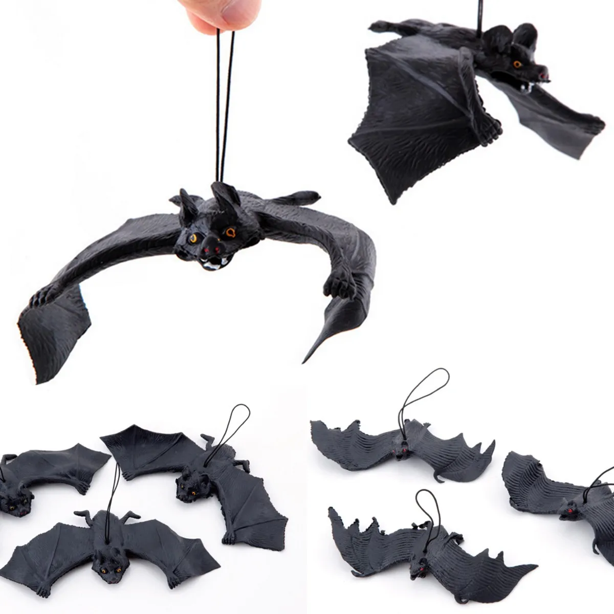 new arrival halloween tricky props amusing rubber simulation bat wall hanging halloween masquerade party decoration