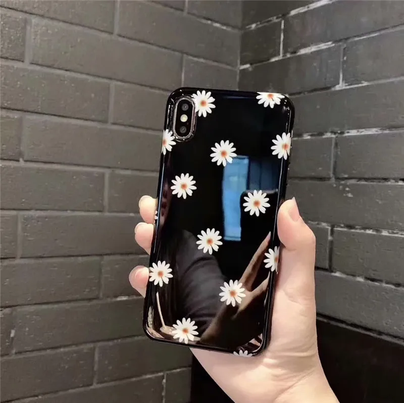 Чехлы для iPhone X XS MAX XR 7 8 6 6s Plus в стиле ретро с ромашками и цветами модные Гладкие