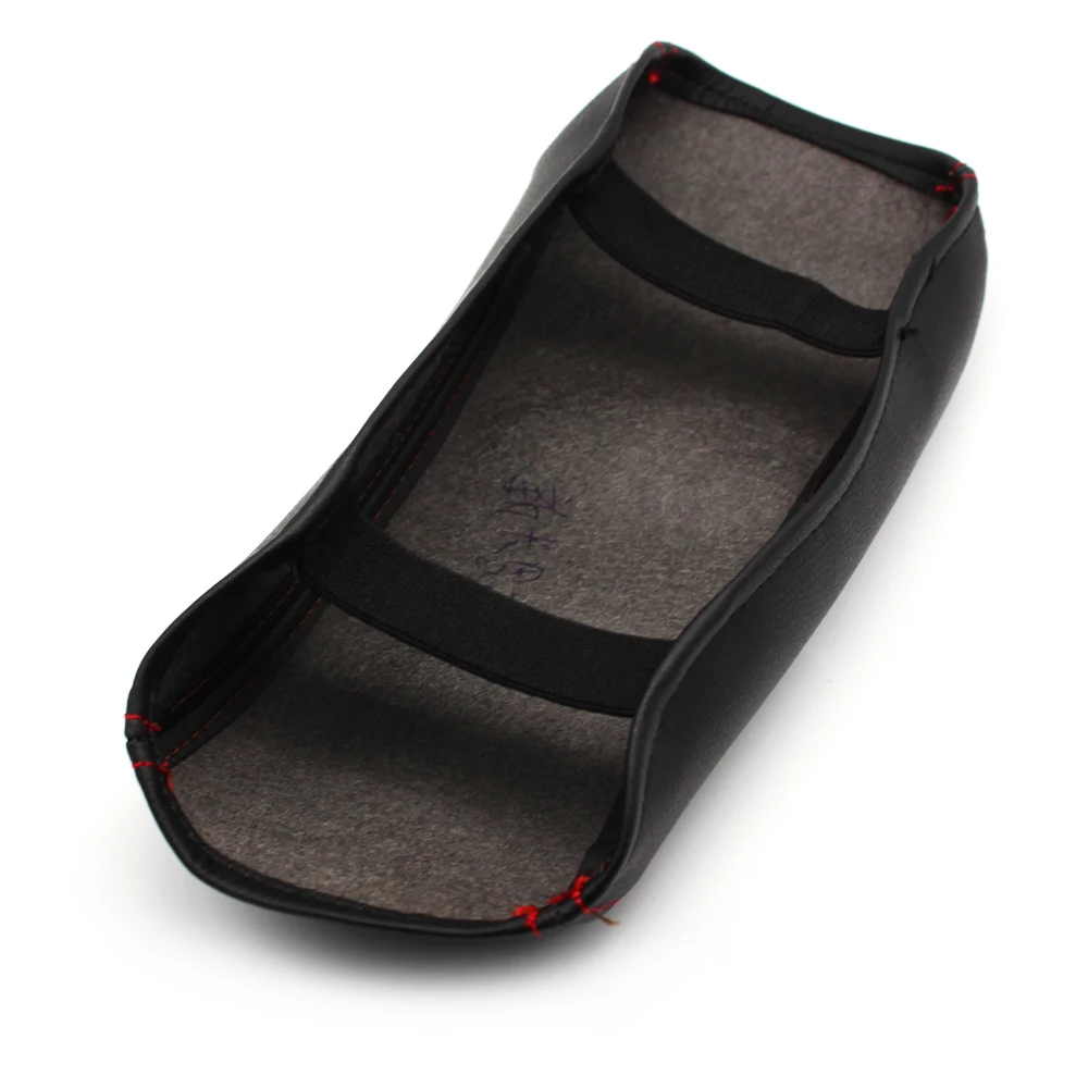 Автомобильная Центральная консоль подлокотник крышка коробки из микрофибры с красной строчкой Защитная Накладка для Toyota Corolla