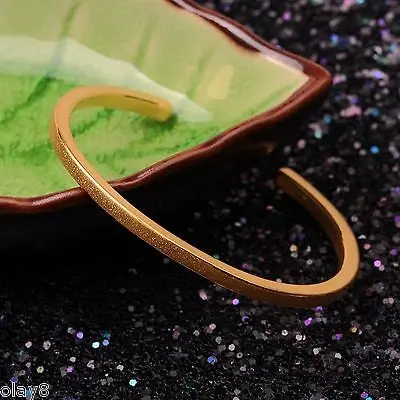 

New Pure 999 24K Yellow Gold Cuff Bangle Women's Lucky 3D Bracelet 5-5.5g