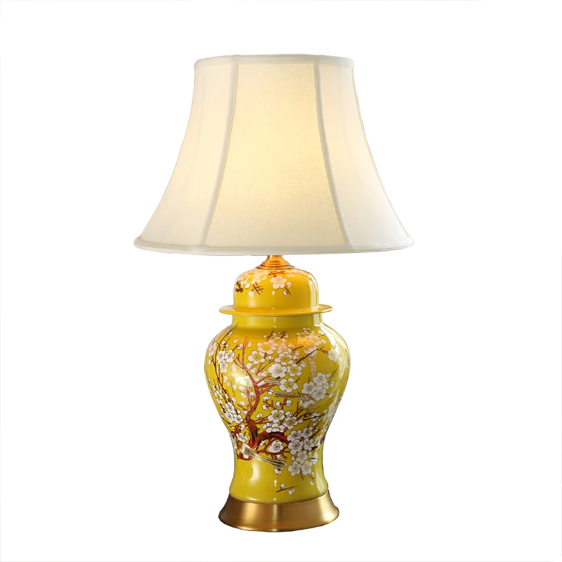 China Antique Living Room Vintage Table Lamp Porcelain Ceramic Table Lamp wedding decoration flower and bird table lamp bedroom (12)