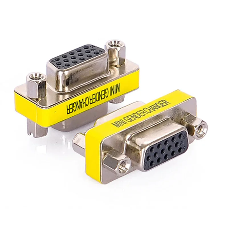 Адаптер VGA 3 ряда DB15 женский в Женский мини адаптер 15 pin D Sub HD SVGA переходник для