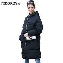 Winter new hooded thick large yards of cotton clothing women Korean version of the long paragraph in the knee cotton jacket