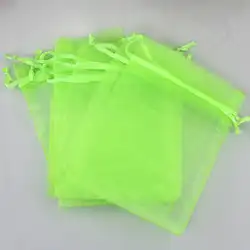 11x16 см 100 шт./лот светло-зеленый мешочки из органзы со шнурком сладкие конфеты подарок ювелирные сумки для свадьбы, рождества для отдыха и