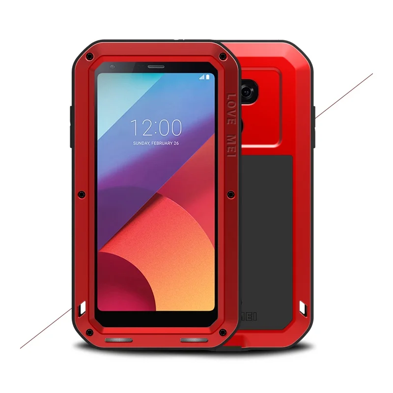 LOVE MEI для LG G6 чехол мощный ударопрочный противоударный пылезащитный мобильного телефона для LG G 6(металл+ силикон+ закаленное Стекло