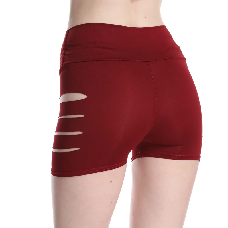 Летние открытые шорты женские повседневные шорты тренировка пояс обтягивающие однотонные короткие измельченные байкерские шорты