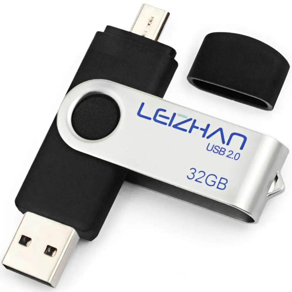 LEIZHAN 128 ГБ Micro USB флеш-накопитель 64 ГБ 32 ГБ 16 ГБ 8 ГБ 4 ГБ Android флеш-накопитель фото-карта USB 2,0 карта памяти OTG Мобильный накопитель - Цвет: Black