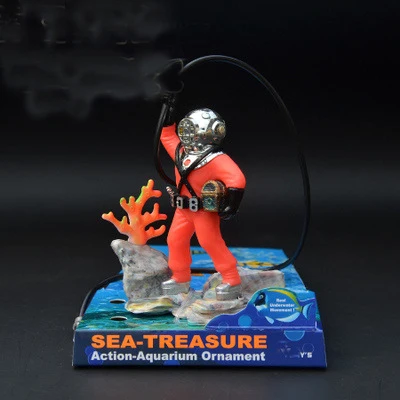 Сокровище Frogman аквариумный орнамент World of Tanks Diver Hunter Fight Treasure Figure статуя Action Fish Diver аквариумный пейзаж - Цвет: 3