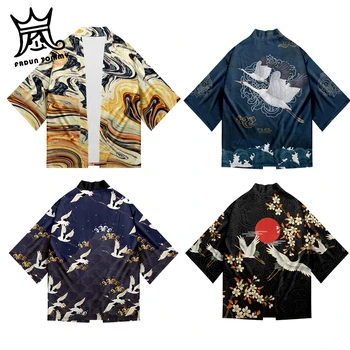 

Japan Harajuku 3D Printed Kimono Women/Men Three Quarter Sleeve Japanese Style Blouse 2019 Hot Sale Casual Streetwear Clothes