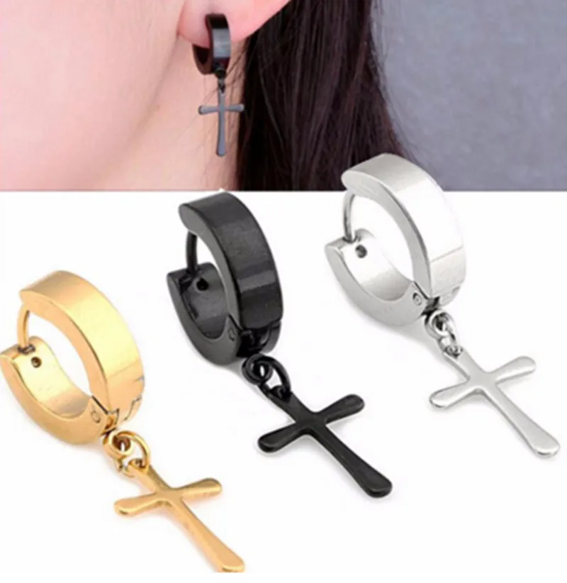 Anel de Argola de Aço Lote Moda Jóias-hoop Círculo Brincos Pingente Punk Emo Homem - Mulher Orelha Studs Brinco Inoxidável 50 Pçs 2 Brincos de tarracha