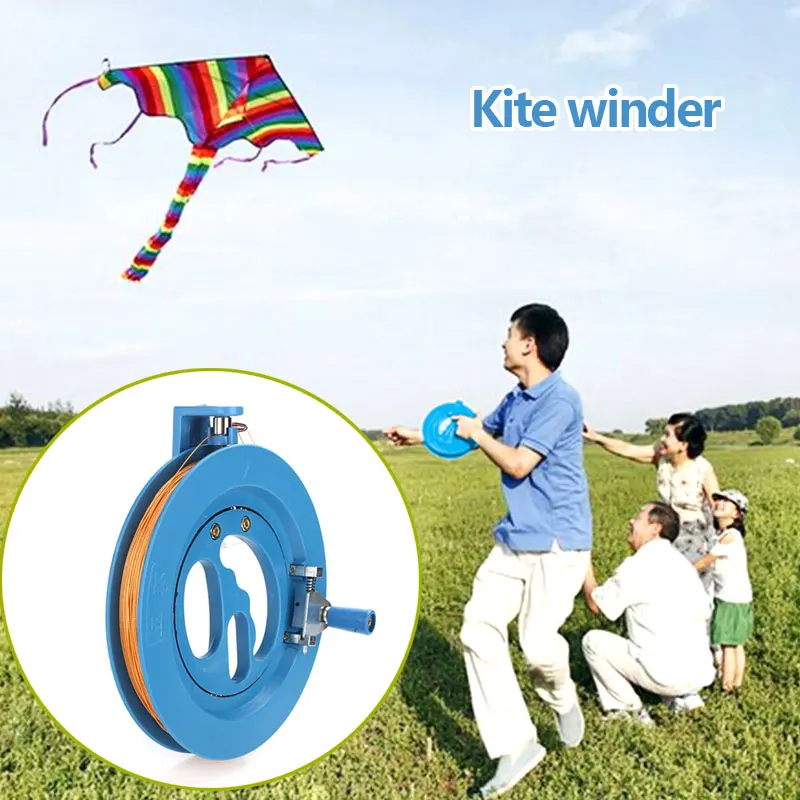 

2018 Kite Line Winder Kite Reel Winder Fire Wheel String Flying Handle Tool Twisted String Line Outdoor Round Blue Grip for Kite