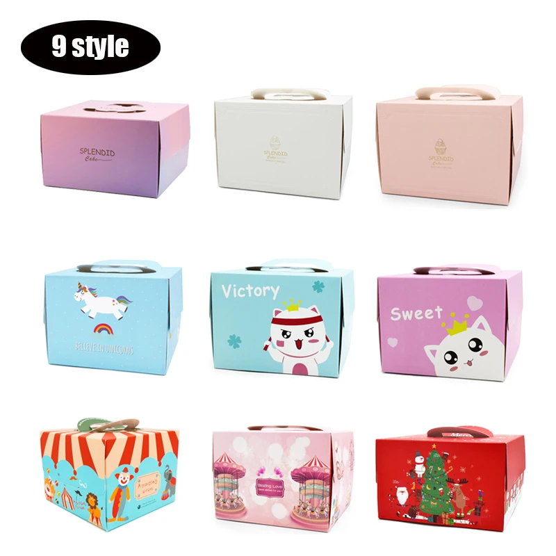 

Wedding Party Cupcake Boxes kitchen accessories packaging Pastry and Cookie Containers kids Happy Birthday Kraft Paper Gift Box