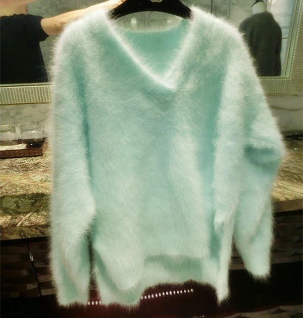 Новинка женский норковый кашемировый свитер толстый теплый мягкий пушистый натуральный норковый кашемировый свитер заказной размер JN540
