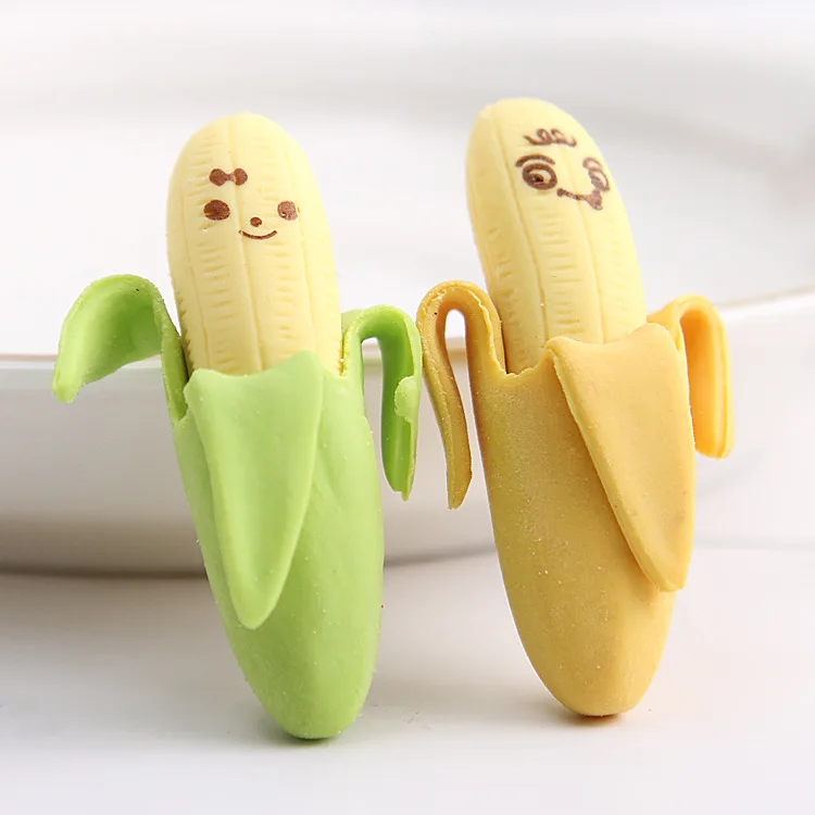 60 шт. kawaii Резиновая Ластик милый съемный банан ластик для детей школьный Карандаш корейский набор карандашей подарочные товары Гома оптом