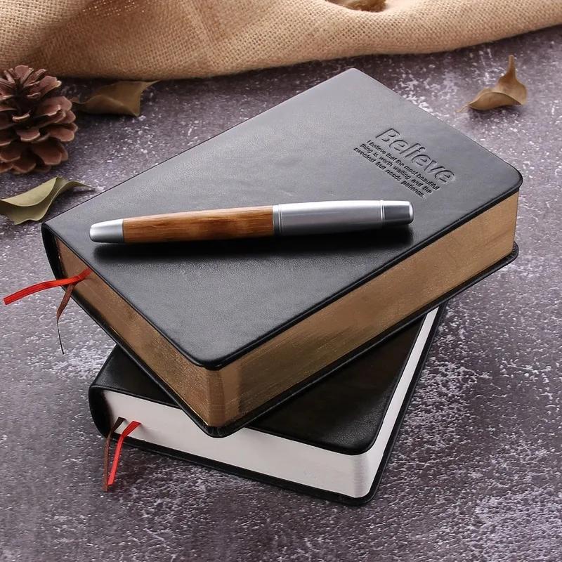 Винтажный Черный кожаный чехол записная книжка с Библией креативный роскошный