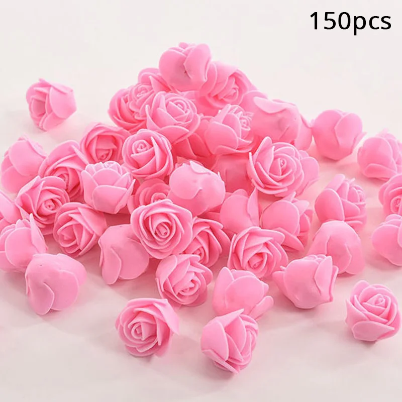 1Pcs Polystyrene Styrofoam White Foam Bear Mold Artificial Flower Head Rose Teddy Valentine's Day Gifts Party Wedding Decoration - Цвет: Pink