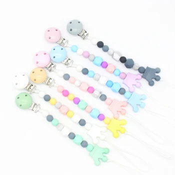 

Baby Pacifier Clip Pacifier Chain Clip Nipple For Children Pacifier Clips Soother Silicone Teether Chain 7 Styles