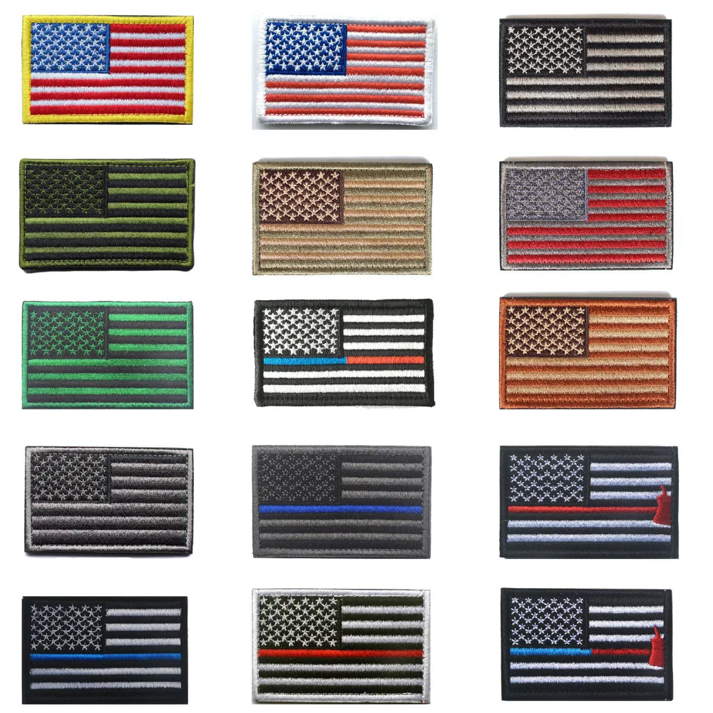 

USA Flag Patches American Tactical Military patch for clothing Morale Badge stripes thin blue line patch with hook&loop