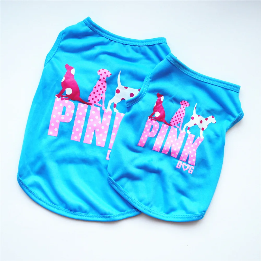 Summer Breathable Print Pet Dog Clothes Polyester 4 Colors Puppy Cat