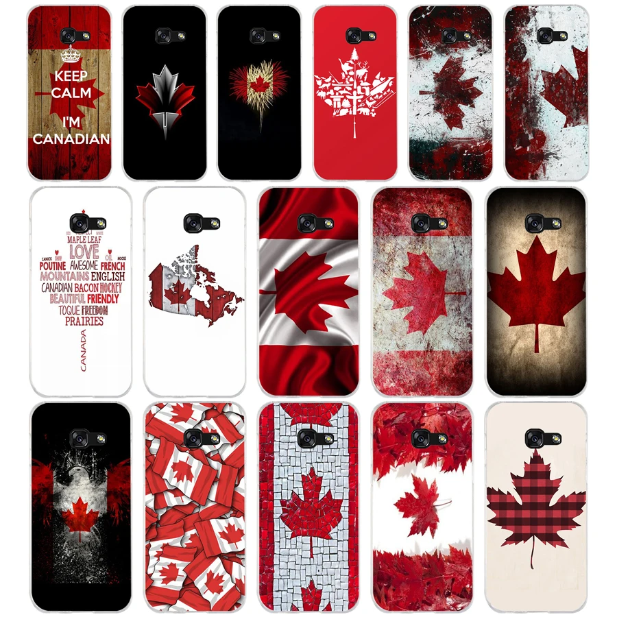 

129AQ Canada Canadian Flag CA Banner Soft Silicone Tpu Cover phone Case for Samsung galaxy a3 a5 2016 2017 a6 A8 2018