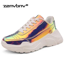 Women Casual Shoes Femme 2018 Spring Autumn Shoes Women Sneakers Flats Fashion Lace-Up platform White Breathable woman Sneakers