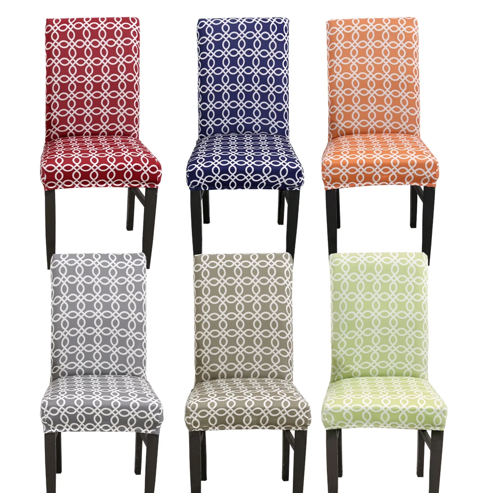 Buy Nordic Dining Chair Cover Geometric Spandex