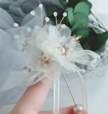 Corsages Модный свадебный розовый браслет с цветами золотой жемчуг мужской корсаж булавка для невесты Свадебная вечеринка ювелирные изделия для женщин w15 - Metal Color: Corsages