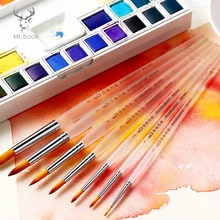 7 шт Профессиональные Нейлоновые волосы акварельные кисти набор кисть для рисования различные стили короткий стержень масло Пастель акриловая ручка с кисточкой из полимерного материала поставки
