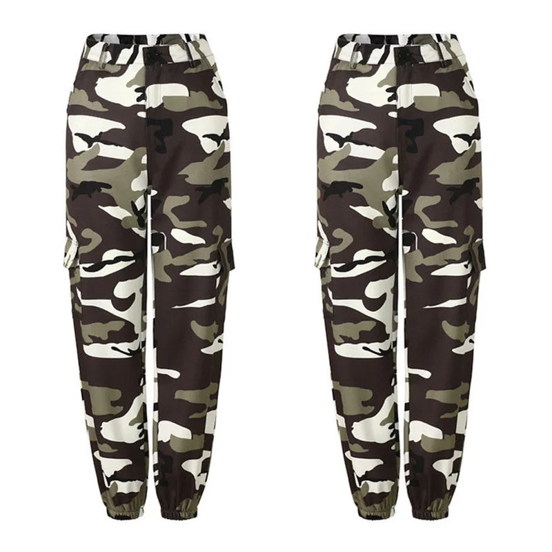 Orange Camouflage Pants Women Sweatpants Purple Pink Camo Pants Pantalon Femme Trousers Cargo Harem Pantalones Mujer -