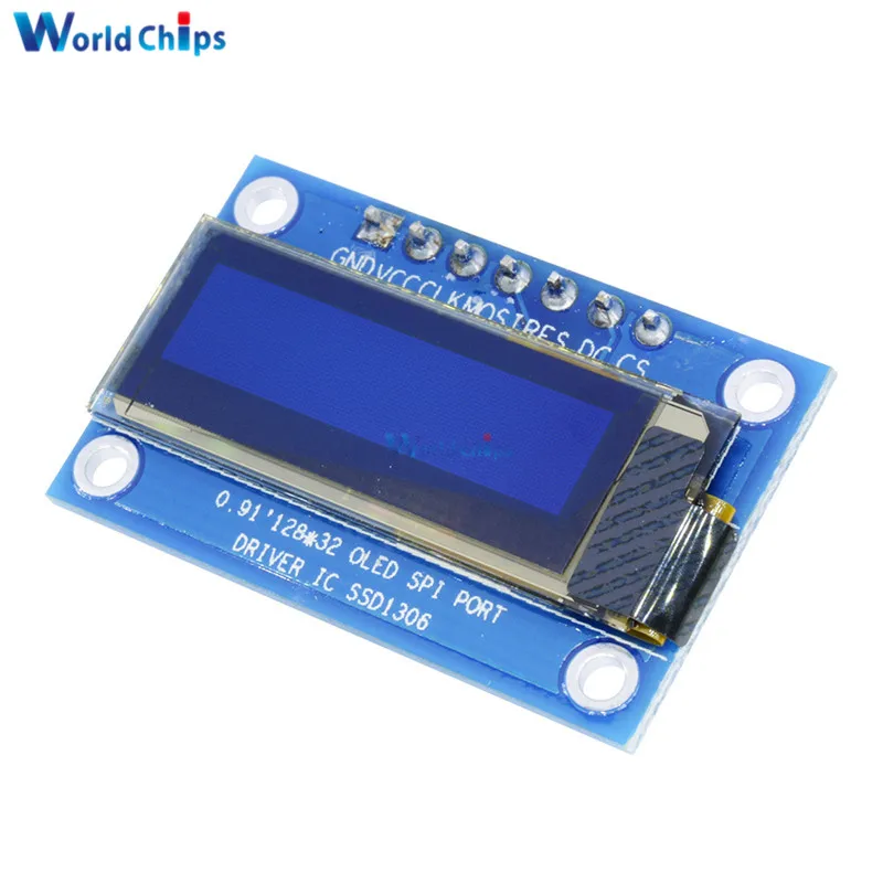 

0.91 Inch 128x32 White OLED LCD Display DIY Oled Module SSD1306 Driver IC For Arduino PIC SPI Port DC 3.3V-5V