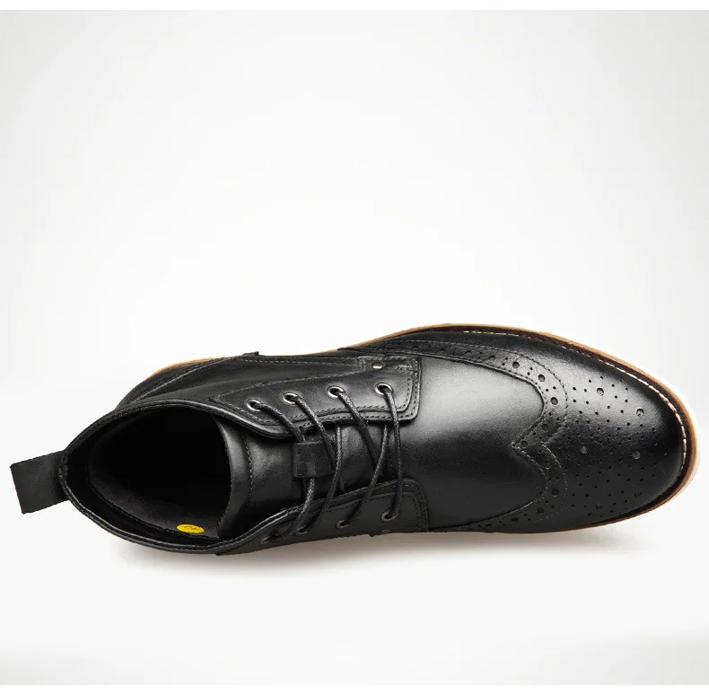 Новые брендовые модные ботинки с перфорацией типа «броги» Мужская осенне-зимняя обувь больших размеров Мужские модельные туфли на шнуровке ботинки в деловом стиле ручной работы
