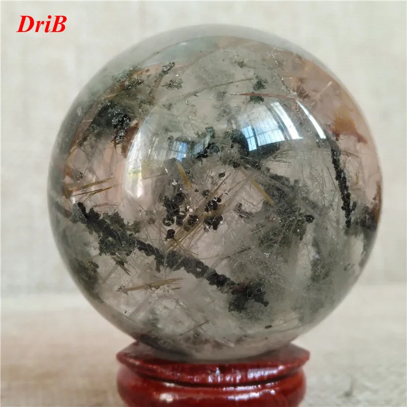 

Narural HAIR green ghost Quartz Crystal Ball