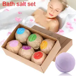 6 шт. Расслабляющая соль бомбы для ванны органических натуральных ингредиентов для ванн кожи мяч Отшелушивающий YF2018