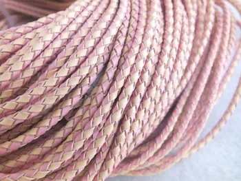 

A-4289 3mm Pink Natural Genuine Leather Cord 50m/lot
