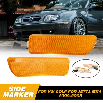 

2Pcs Car Front Bumper Side Marker Lights Indicators Turn Signal Lamp without Bulb for VW for GOLF for JETTA 1999-2005 car light
