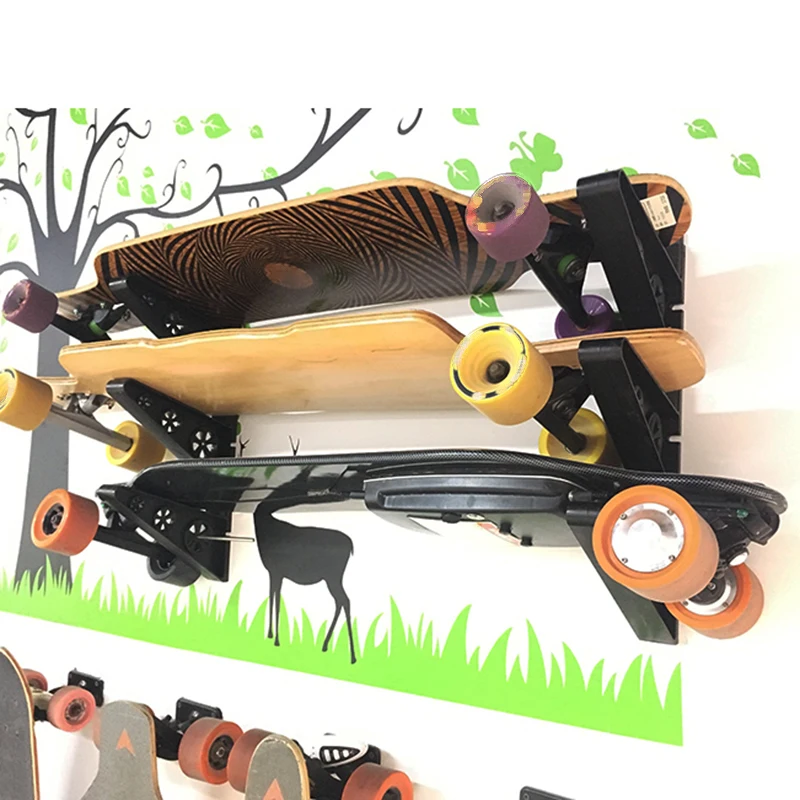 1 пара 123*20 см Стойка Longboard скейтборд настенный стеллаж с установленными винтами для хранения Вешалка Подставка Кронштейн