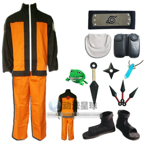 Naruto Uzumaki Naruto orange ninja cosplay costume full set include