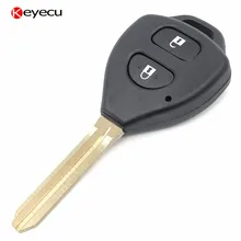 Keyecu 2 Button 433MHz Remote Key Fob with 4D67 Chip for Toyota Hilux Fortuner 4Runner