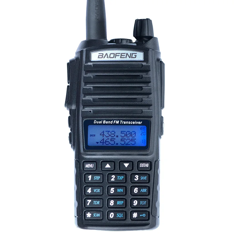 Baofeng UV-82 рация двойной PTT UV 82 портативный двухстороннее радио VHF UHF Ham CB радиостанция 1 шт. UV82 охотничий трансивер - Цвет: Черный