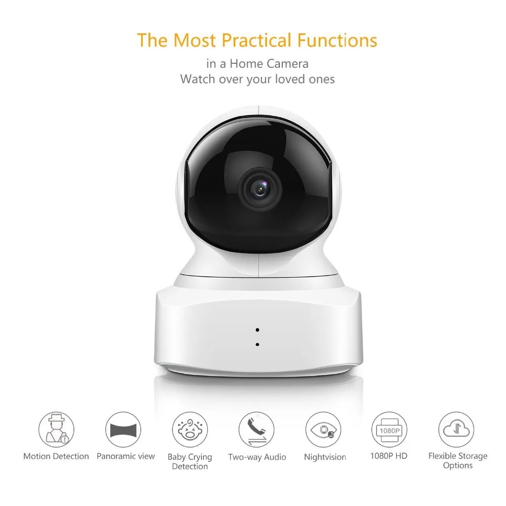 New YI Cloud Dome Camera 1080P Wireless IP Security Cam WIFI Baby Monitor Night Vision 2-Way Audio