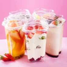 50 шт креативный в форме сердца холодный напиток сок пластиковые одноразовые стаканчики чашки вечерние на день рождения свадебные сувениры чаша для напитков с крышкой