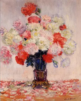 

High quality Oil painting Canvas Reproductions Vase of Peonies (1882) By Claude Monet hand painted