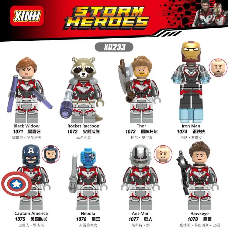 Us 5162 11 Off80pcs X0233 Avengers 4 Endgame Thanos Thor Rocket Raccoon War Machine Black Widow Nebula Building Blocks Toys In Blocks From Toys