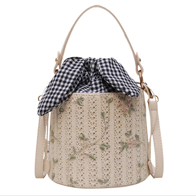 

Lace Woven Bucket Women Bag 2019 New version of the Messenger bag wild fashion shoulder bag