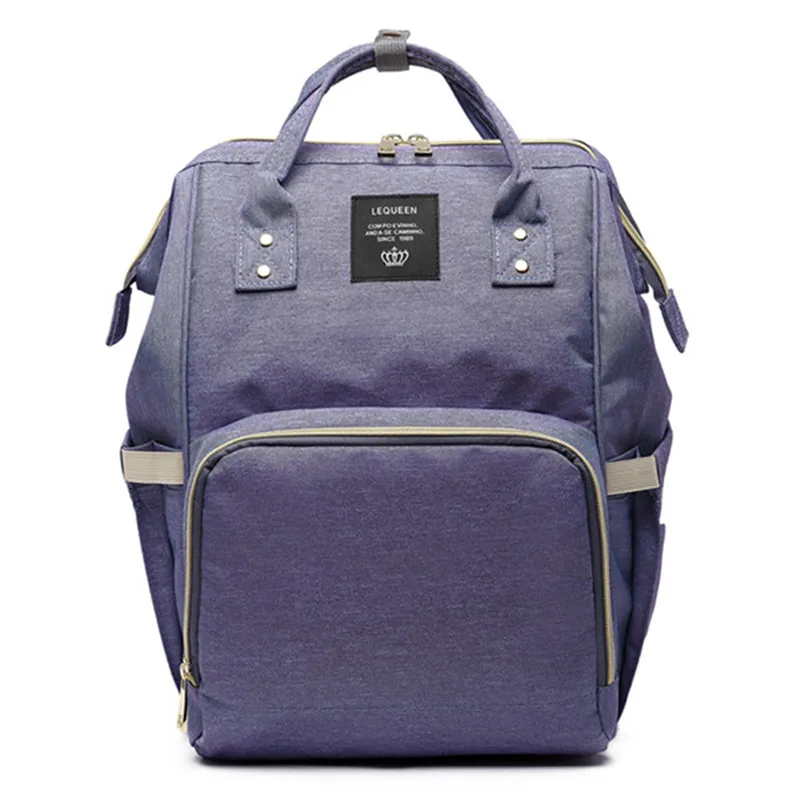 Сумка для подгузников LEQUEEN, Большой Вместительный рюкзак для мамы, дизайнерская сумка для мам, водонепроницаемая дорожная сумка для папы - Цвет: Purple